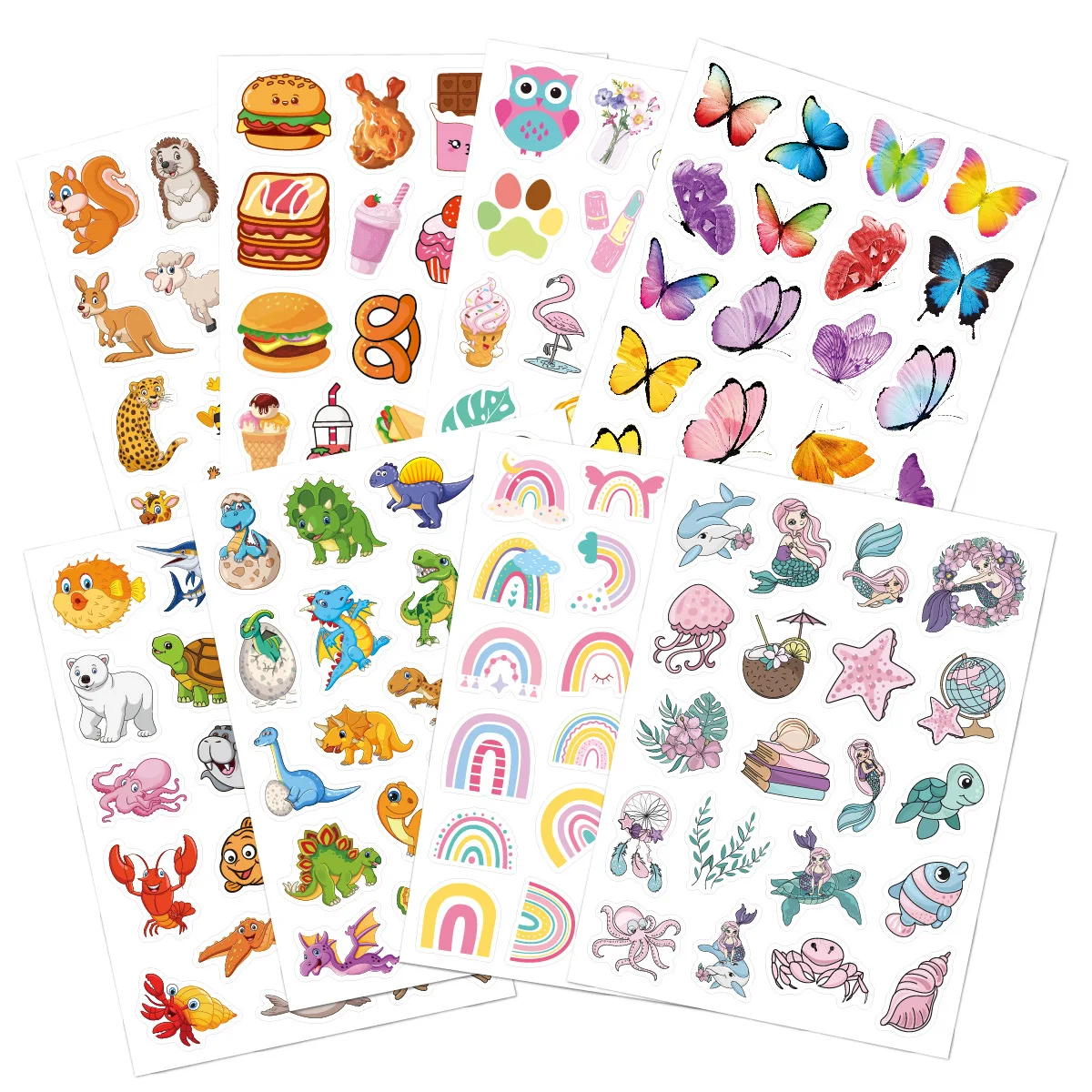 Kiss Cut Cute Cartoon Sticker Sheet For Kids Adults Water Bottle Laptop Custom Sticker Sheet Printing Stationery Stickers