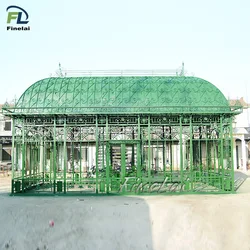 Finelai hot selling Wrought Iron Cast Iron Large Gazebo for Sale cast iron gazebo