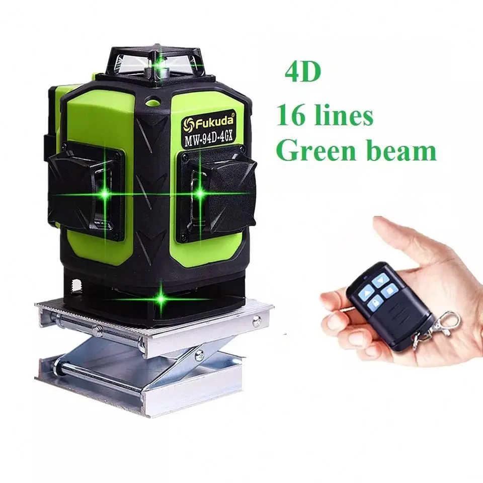 Fukuda 16 Line 4D laser level MW-94D-4GX Japan Sharp Green 515NM Beam 360 Vertical And Horizontal Self-leveling Cross