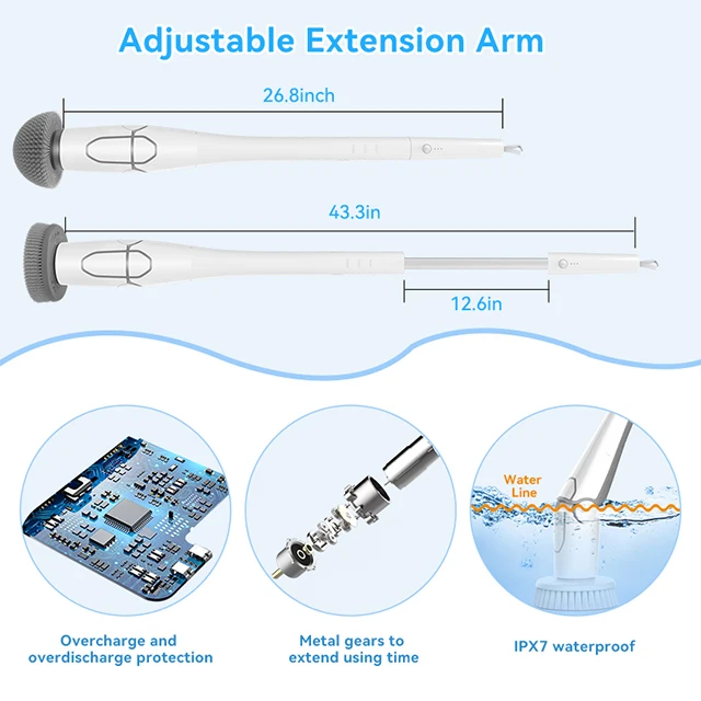 Best selling waterproof cordless scrub brush tile floor scrubber machine with brushes M1 with built-in battery 2000mAh pass CE