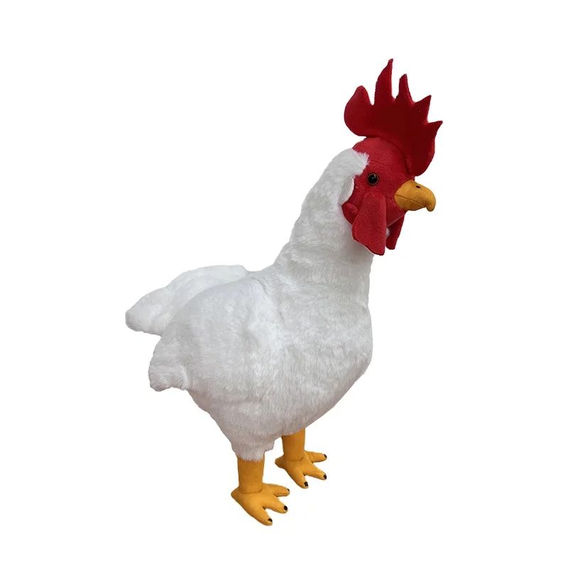 Wholesale Furry Realistic White Chicken Plush Toys Stuffed Animal Gifts for Kids