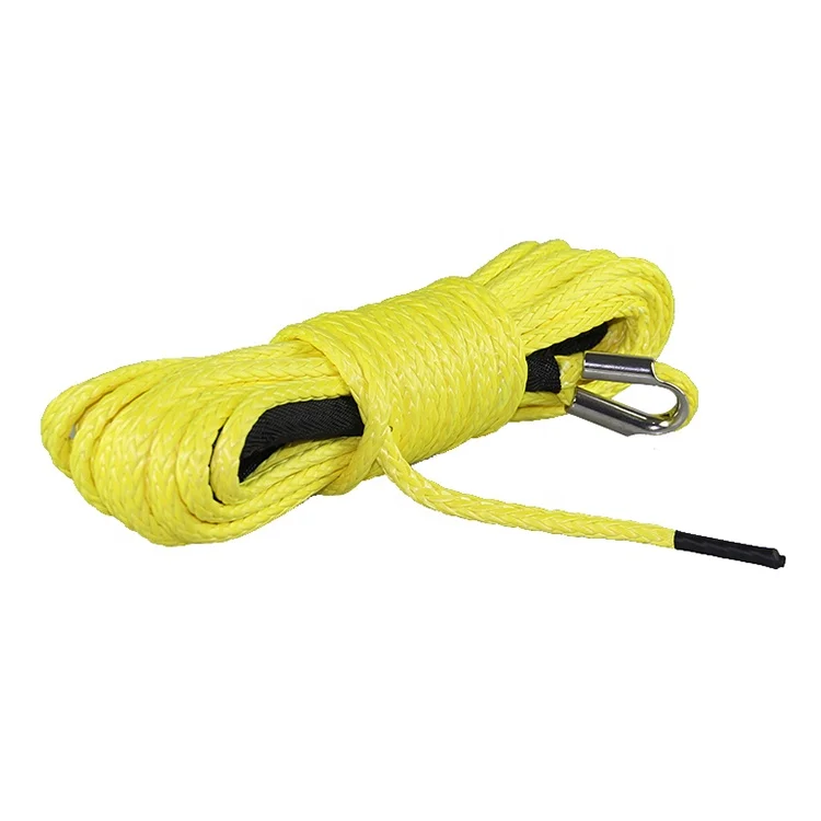 Hot sale 7MM high strength Off-road Synthetic Winch rope Double braided 4.3 Ton tension Winch rope