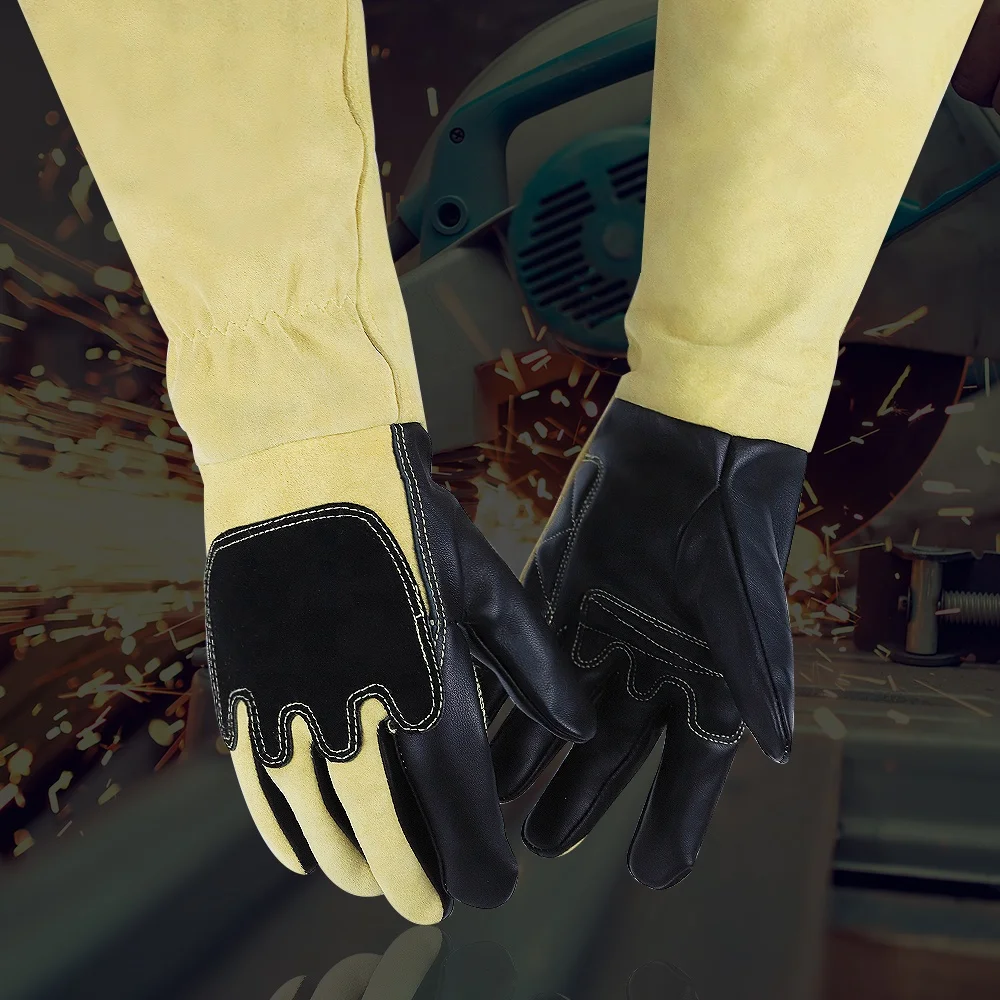 Manufacturer high quality sheepskin leather welding gloves Extreme Cut   Heat Resistant