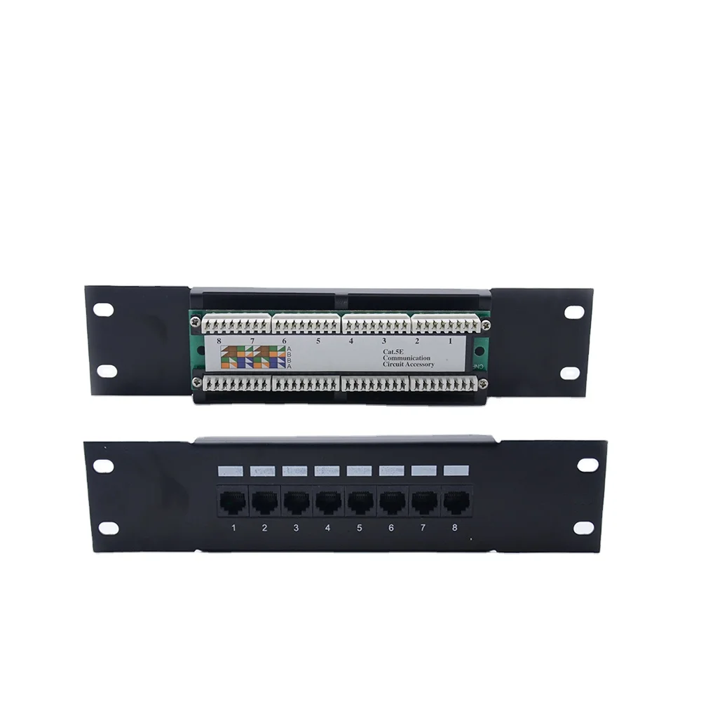 MT-4006 UTP FTP shielded unshielded 8 Port Cat 5e Cat6 Patch Panel Keystone Connectors