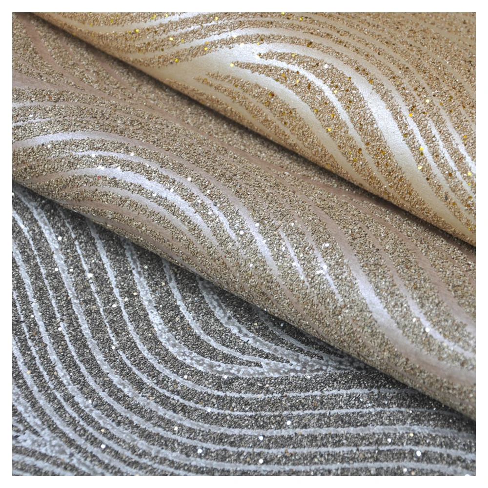 Free Samples Black Gold Glitter Mica Wallpaper Fireproof Wallpaper Fashion Home Interior Decoration