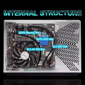 HYSTOU High Quality GTX 1650 GDDR5 Gaming Mini PC i7 i5 i3 Eight Ports Gaming Factory Price Computer