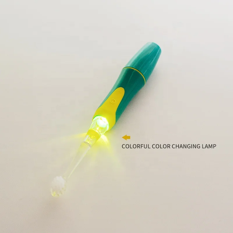 OEM Battery Powered 4 Cleaning Modes Cartoon Children Kids Tooth Brush Led Light Electric Toothbrush