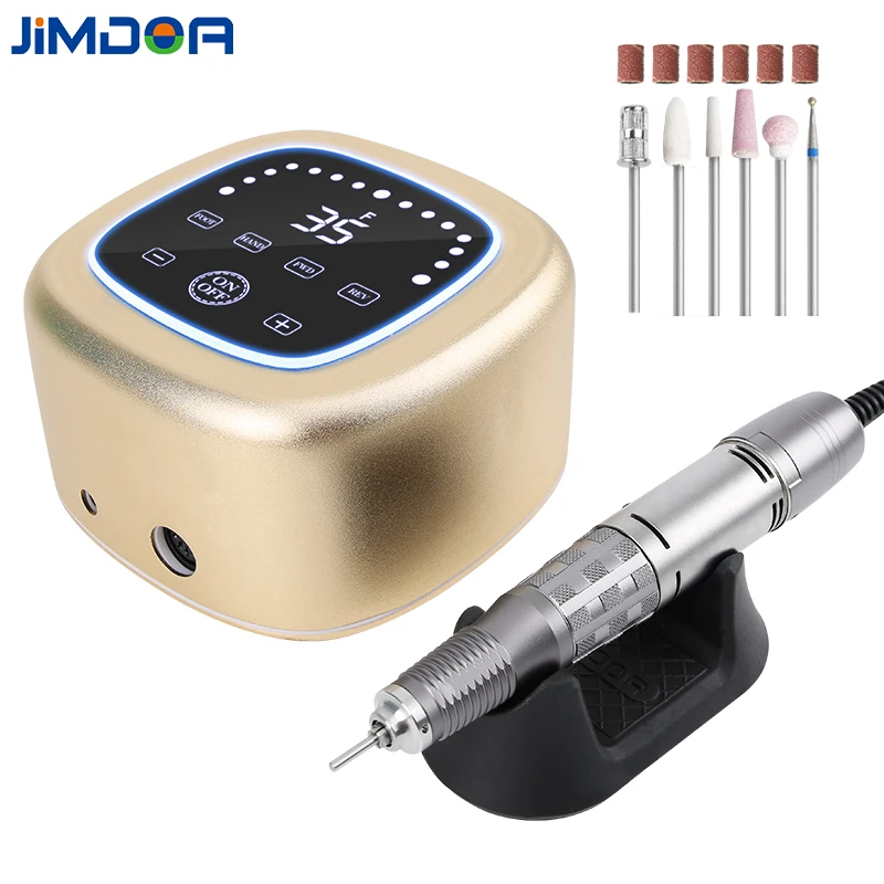 Jimdoa Electrical Professional Nail File Kit Custom 35000 RMP Strong Nail Drill With Low Vibration Handpiece