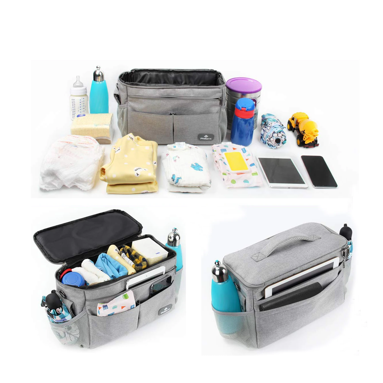 Baby Stroller Organizer /Bag with Insulated Cup Holder Baby Diaper Tote Bag Nappy Bags OEM Accepted