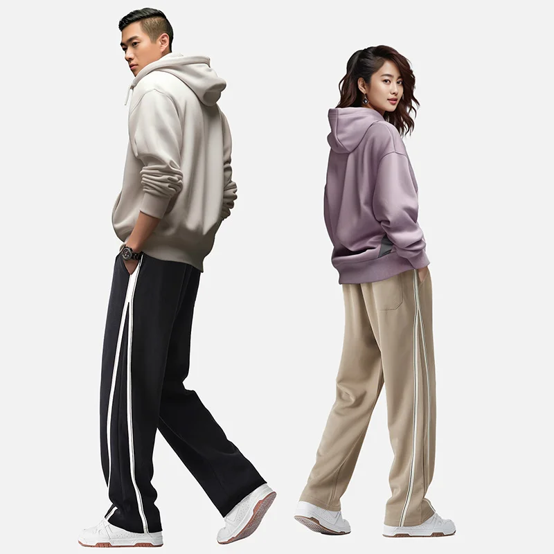OEM custom side striped zippers fitness sport sweat running jogger track pants for man
