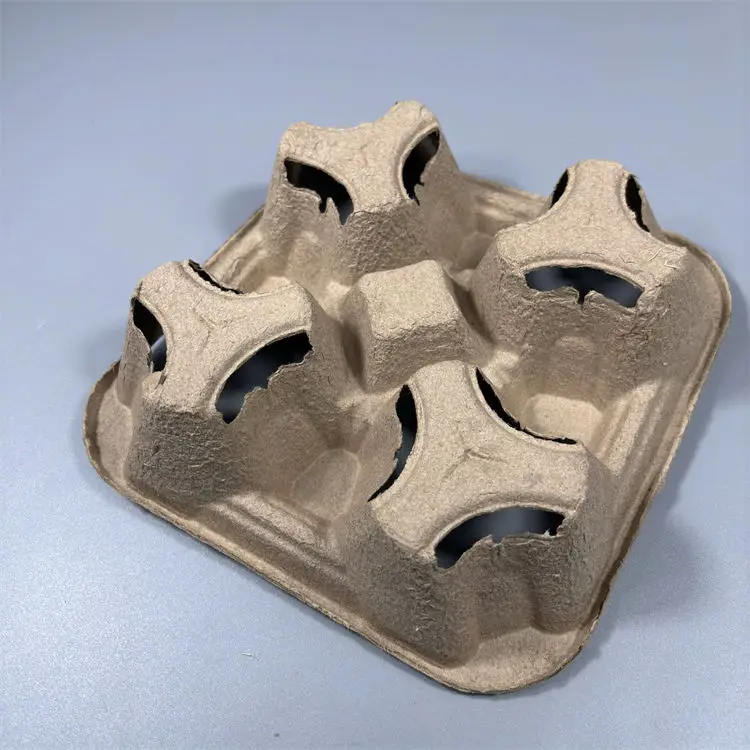 Custom Disposable Cardboard Cup Carrier Tray Coffee Hot Drink custom 4 Cup Holder Tray