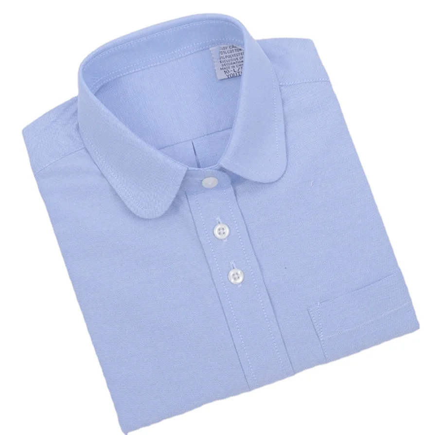 Новинка от производителя, стильная школьная форма из ткани Оксфорд с круглым вырезом и длинным рукавом, платье-рубашка, блузка