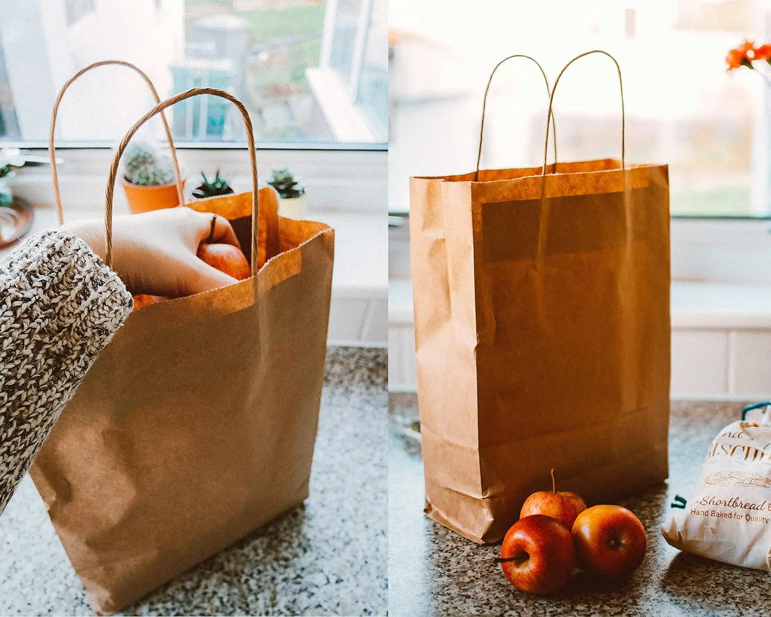 Custom Logo Eco Friendly Lunch Box Shopping Wedding Biodegradable Kraft Tote Paper Bags Ready To Ship