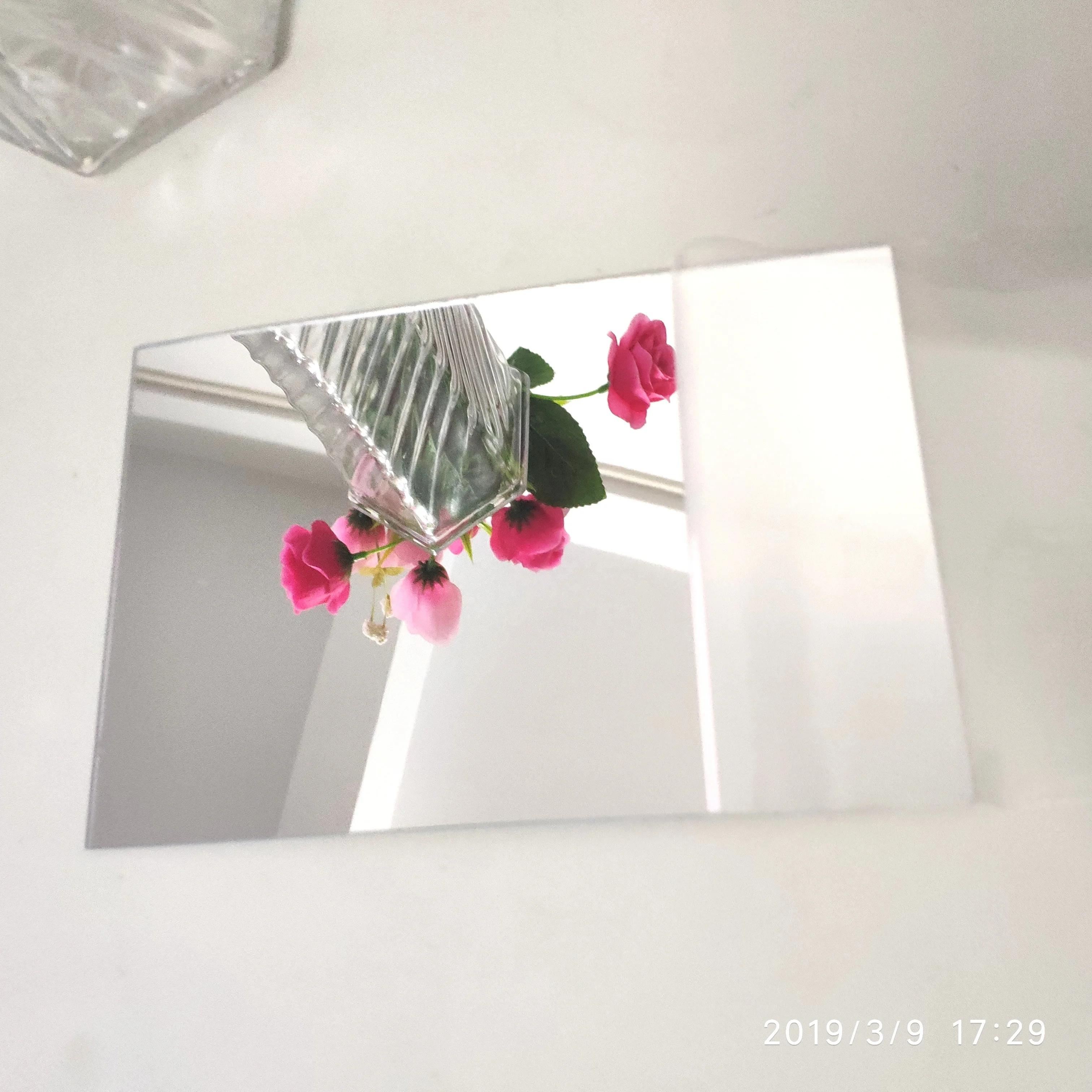 Flexible PC Mirror Cut to Size Phthalate Free 1.0mm Silver Art Deco Square Plastic Mirror