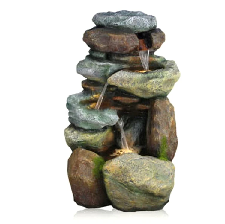 
lifelike scenery indoor resin rockery water fountain for home decoration 