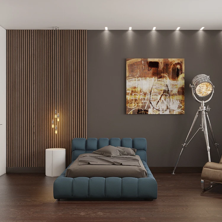 Easily Assembled Custom Modern Design Wall Cladding Indoor Decoration Fluted Wpc Grain Wood Fiber Bamboo Wall Panel