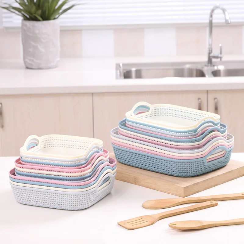 Rattan Weaves Receive Basket Contemporary Muti-function Arrange Storage Baskets Box