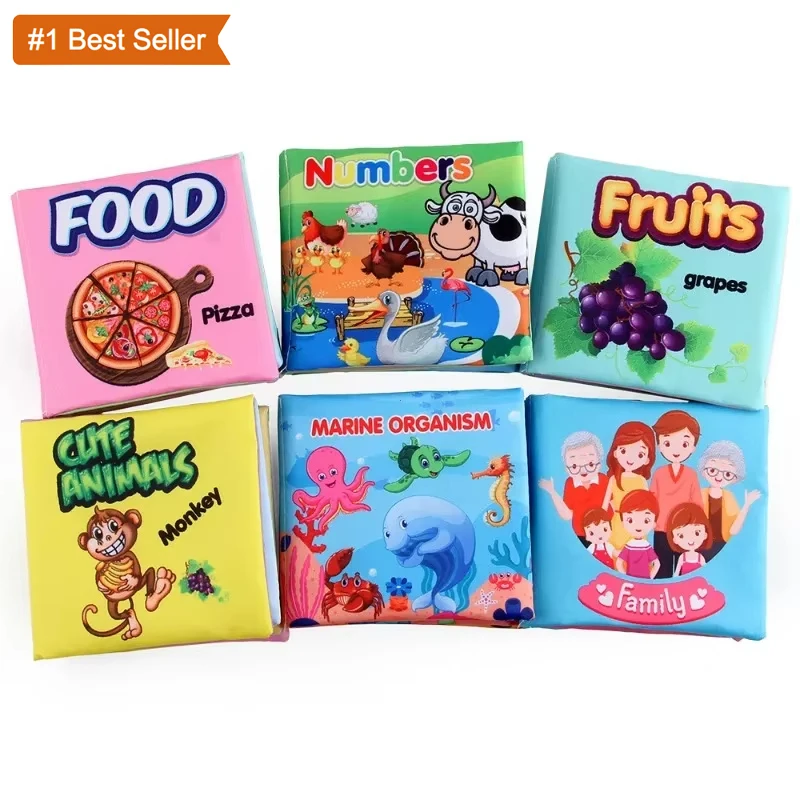 Jumon Custom Soft Baby Books 3D Touch Feel High Contrast Cloth Book Sensory Early Learning Stroller Toys for Infant Toddler Toy