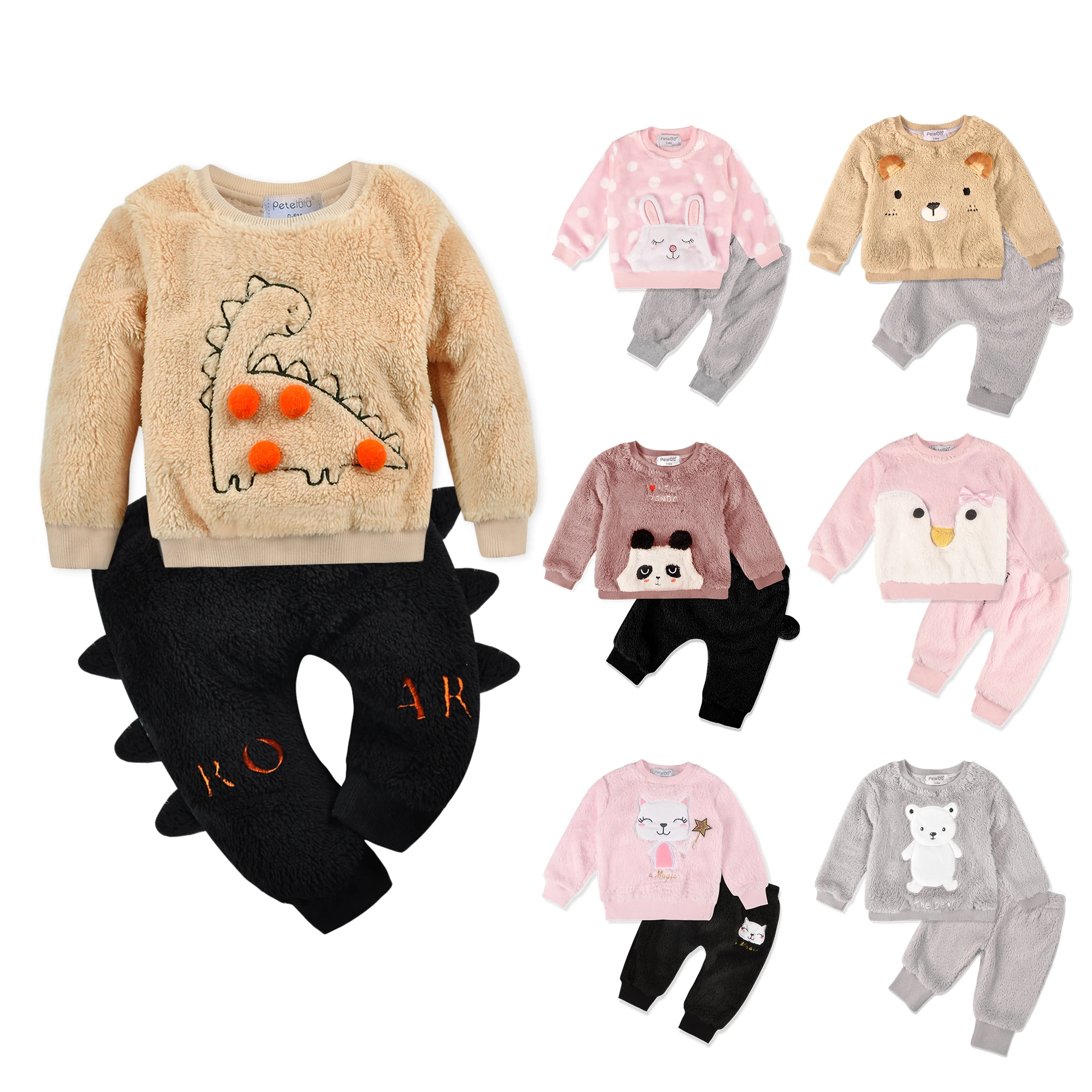 Kids Clothing Children Clothing Set Flannel  and Pants Baby Clothes  Suit boys Clothes Lovely Teen kids Set