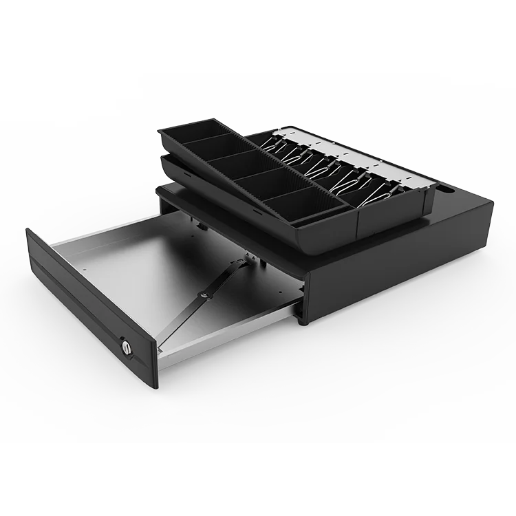 OWNFOLK POS System bill and coin Metal Cash Register cash drawer with hidden cable slot for restaurants and supermarkets