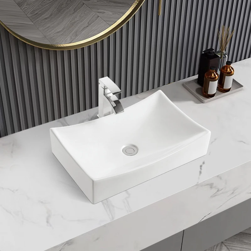 Decoration ceramic cheap price sink high quality basin suppliers bathroom ceramic white rectangular sinks