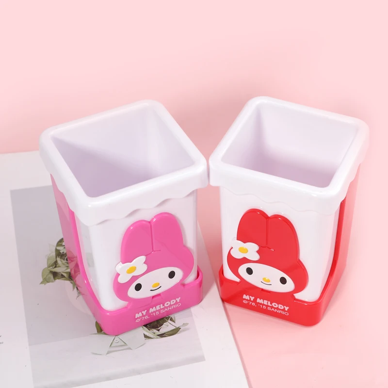 Topsthink Kawaii Kids Hello Kitty Creative Cute Cartoon Square Pen Holder Desk Organizer Pen Holder