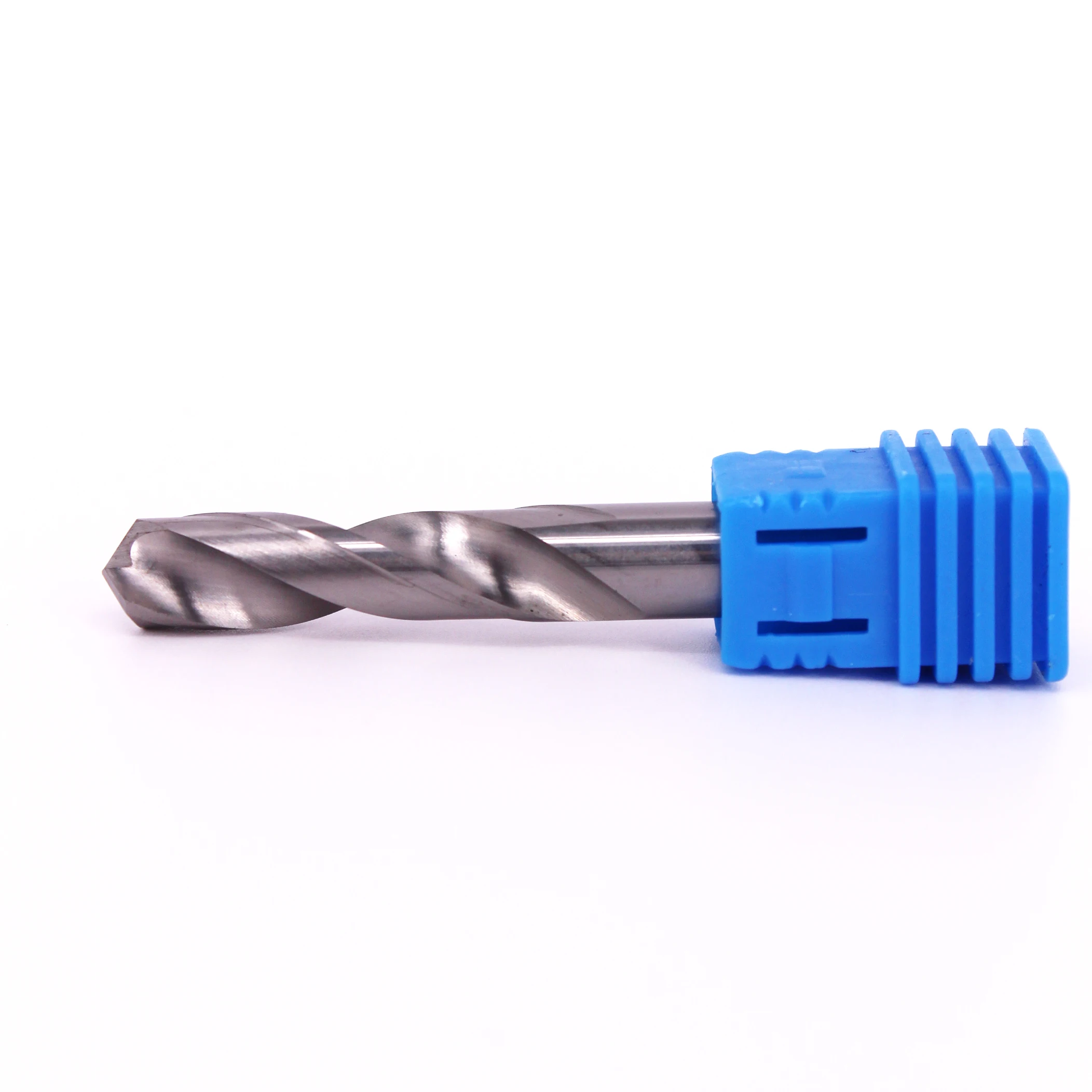 Solid tungsten carbide drill bit for drilling carbide drill bits