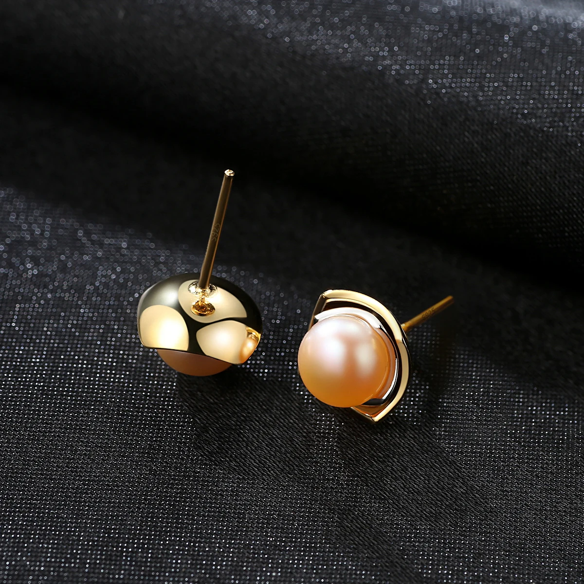 Pag&Mag Plating Sterling Silver Dangle Brincos Love Gift Wholesale Brand Earing 7mm-7.5mm Natural Pearl Stud Earring