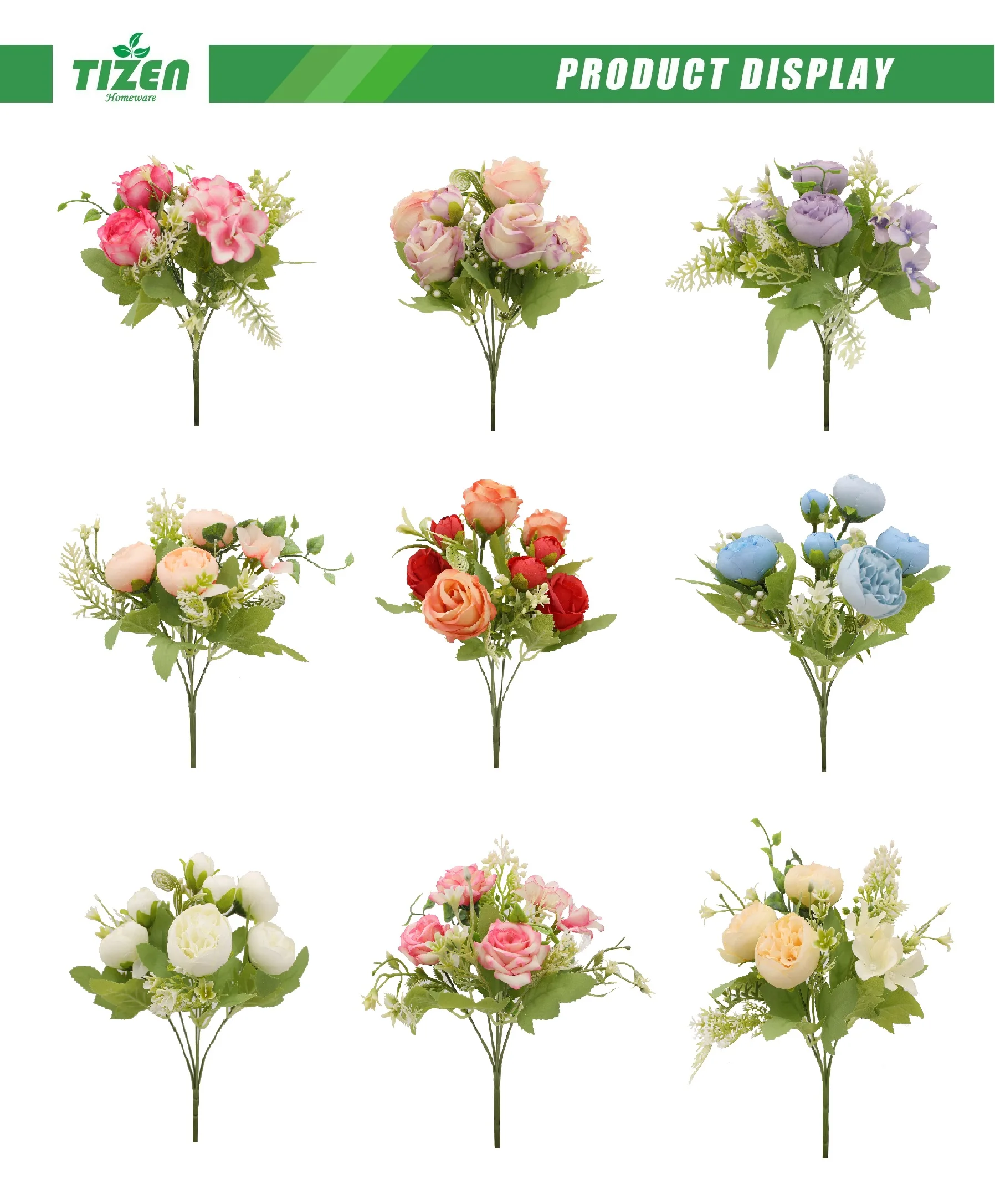 Tizen Fake Plants China Artificial Flower Wholesale Bunches Living Room Decoration Artificial Flower With Stem