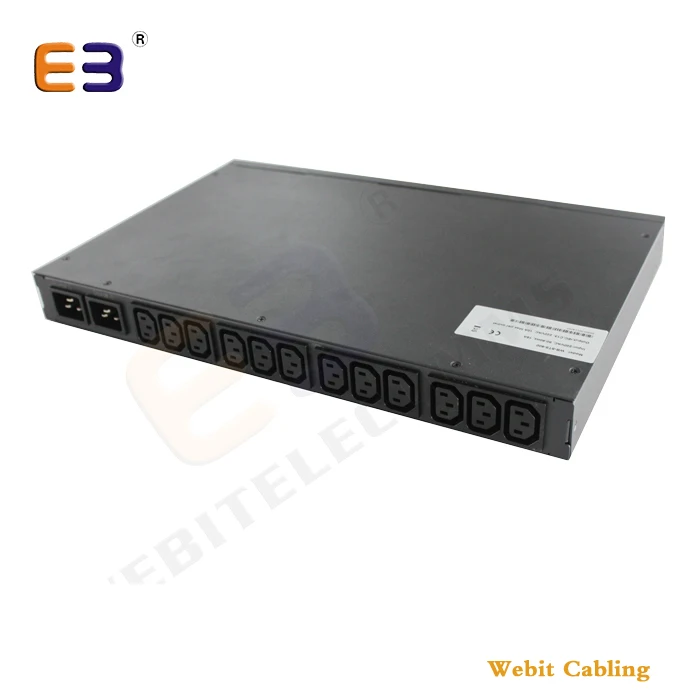 19 Rack Mountable Power Strip IEC PDU With Two Power Supply