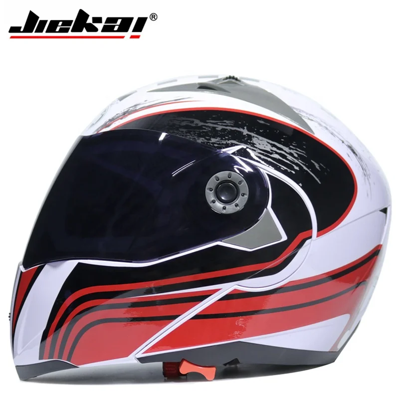 Motorcycle Dual Visor helmets Modular Flip Up helmet racing double lens capacete casco moto DOT ECE helmet JIEKAI 105