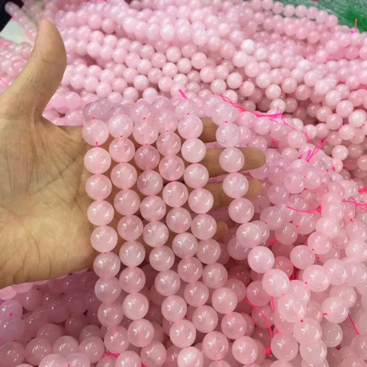 Wholesale beads natural crystal beads Natural Rose quartz Stone Beads for bracelets making