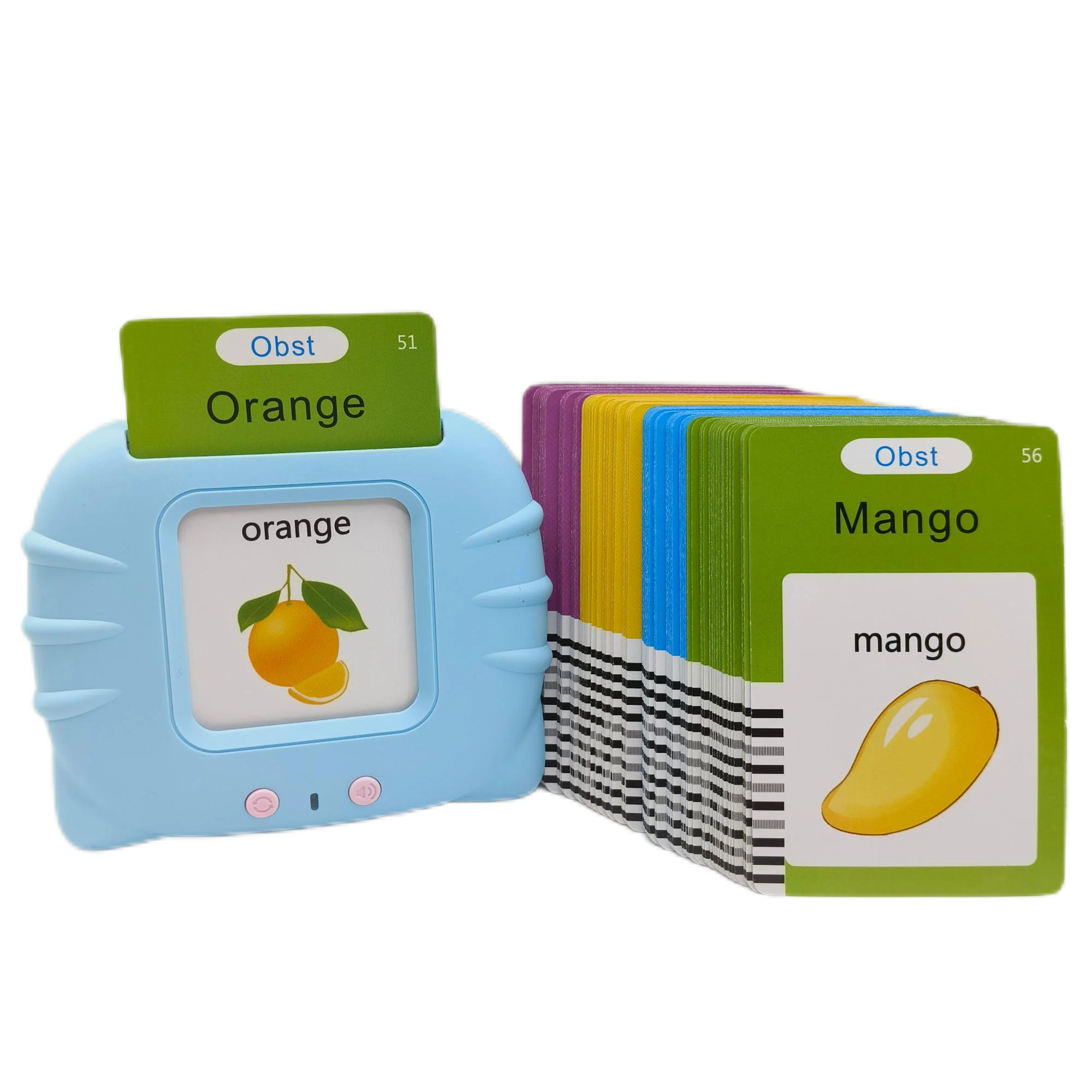 Flash Card Learning Toy Early Education Machine  Audible Language Learning Interactive Device Cognitive Cards