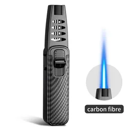 Creative Custom Logo Inflatable Cigar Pen Torch Lighters Butane Gas Refillable Metal Windproof Blue Flame Jet Torch Lighter