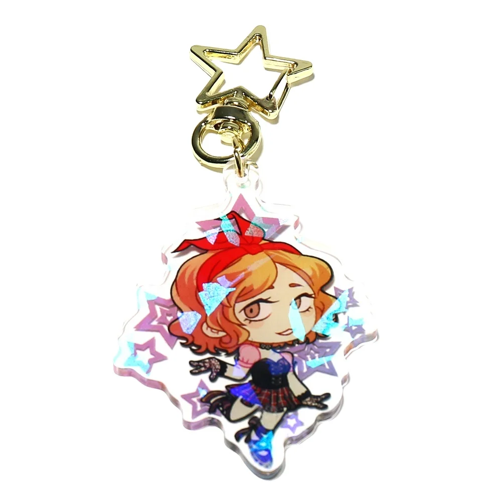 Custom Acrylic Keychain Transparent Key Chain Rings for Craft Clear Colorful Pendants DIY Kawaii gift Excellent quality price