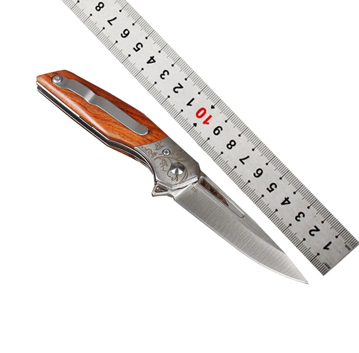 OEM High quality camping hunting wood pocket folding tactical knife survival tool knives wholesale