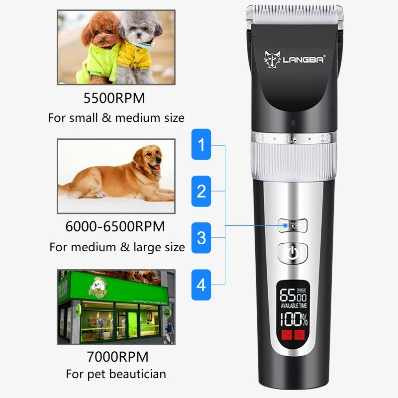 2022 Amazon Professional USB Electric Rechargeable Pet Shaver Clippers Scissors Dog Cordless Trimmers Grooming Tool Kit