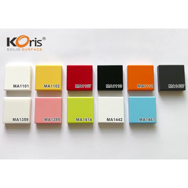 Koris Brand Artificial Stone Big Slab 6~30mm Thick Prue Modified Acrylic Solid Surface Sheet