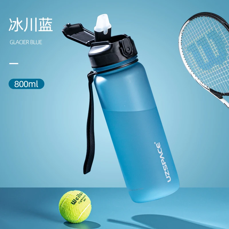 UZSPACE 1L Motivation Hydrate Premium Customizable Running Workout Straw Drink Water Bottles with Straw Logo for Adults