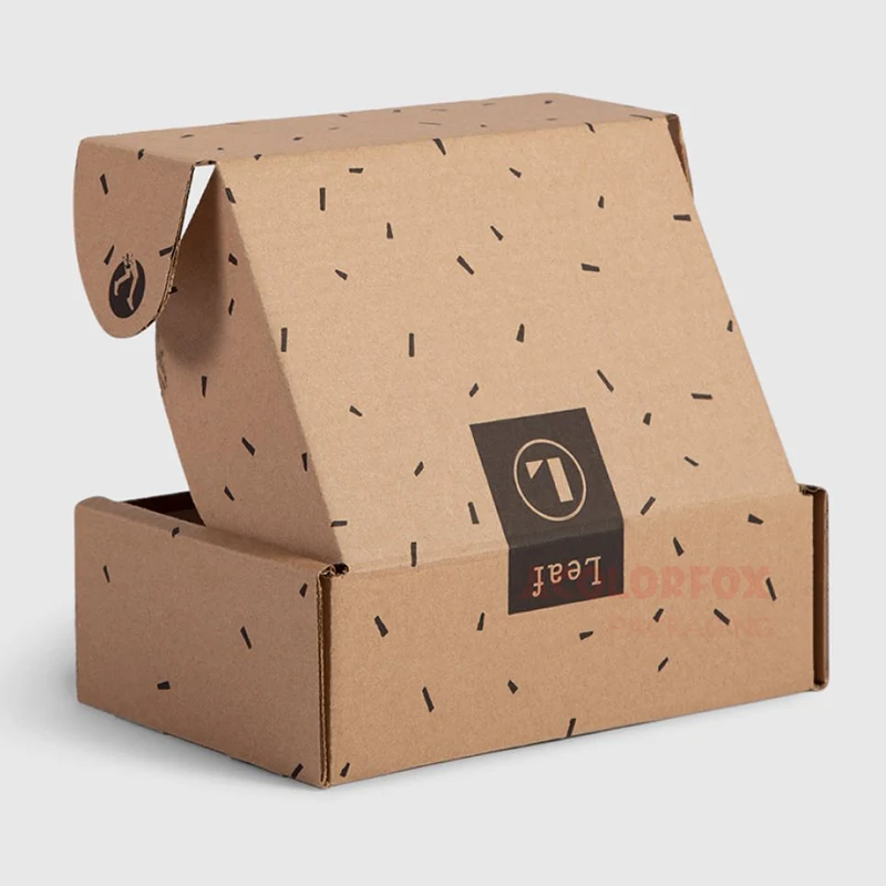 Custom Black Pattern Printed Kraft Paper Mailer Box For Consumer Electronics Packaging Shipping