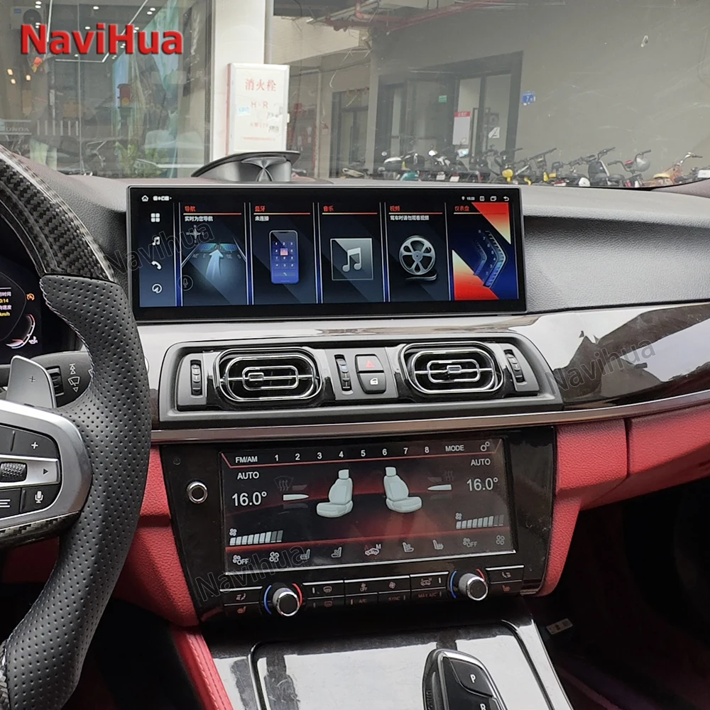 NaviHua For BMW 5 Series F10 Upgrade 14.9 Inch Touch Screen Multimedia Android Car Radio Digital AC Control Screen Air Condition