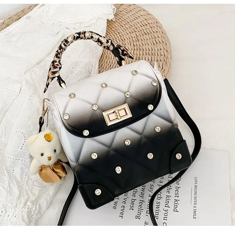 Bolso de mano con cadena роскошний женская сумка через плечо из искусственной кожи Портативный Женский в виде кожаного брелока сумочка маленькая прозрачная с квадратным
