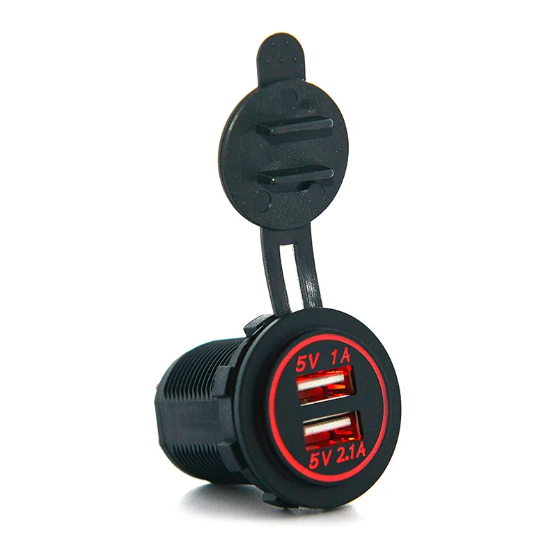 Waterproof usb charger panel 12 Volt 24V power Outlet Usb Charging Socket adapter for Motorcycle Bus Car Marine Caravan Rv boat