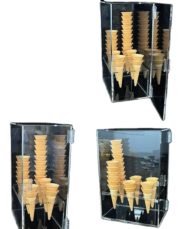 Акриловый конусный дисплей для мороженого