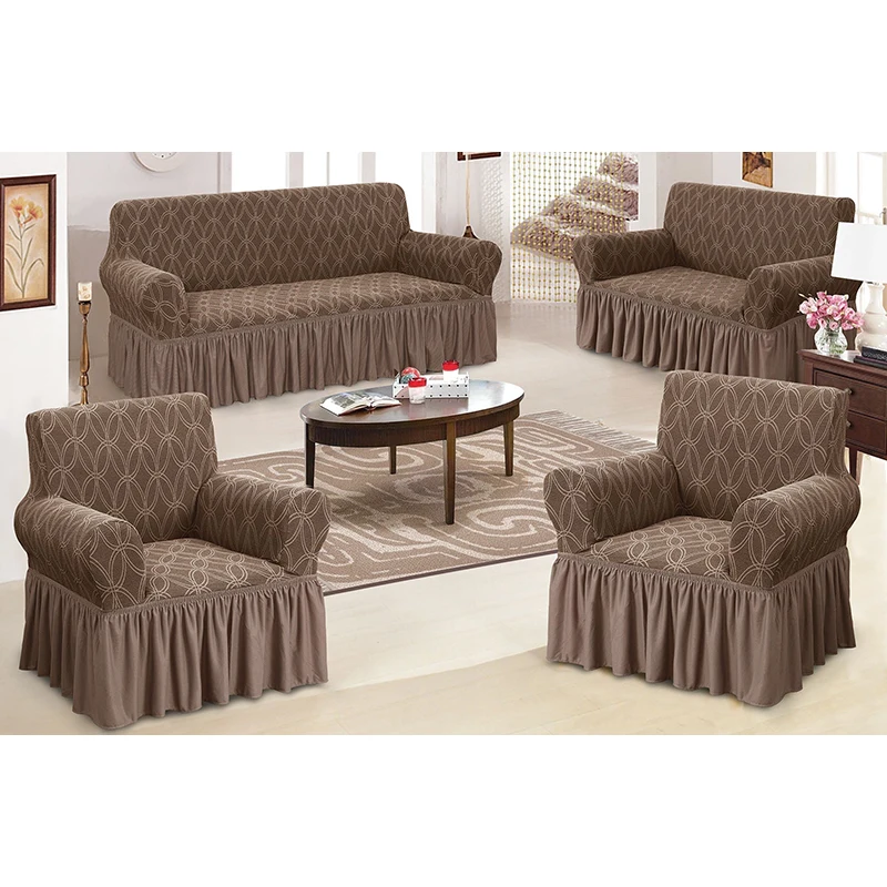 Factory Supply Elastic Sofa Covers 4pcs Set Waterproof Jacquard Covers Slipcovers removable cover