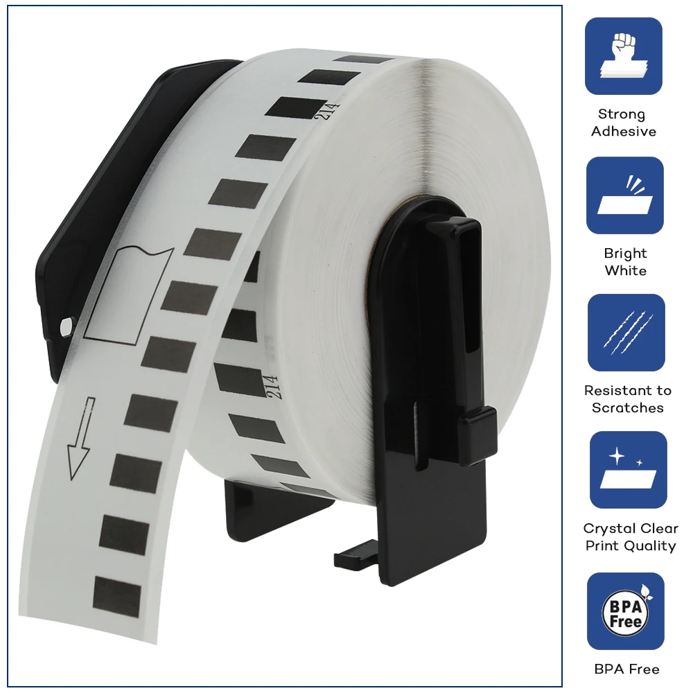 Weemay DK22214-White Continuous Length Paper Tape Dk 22214 Compatible Brother DK-22214 DK2214 Thermal Paper Roll