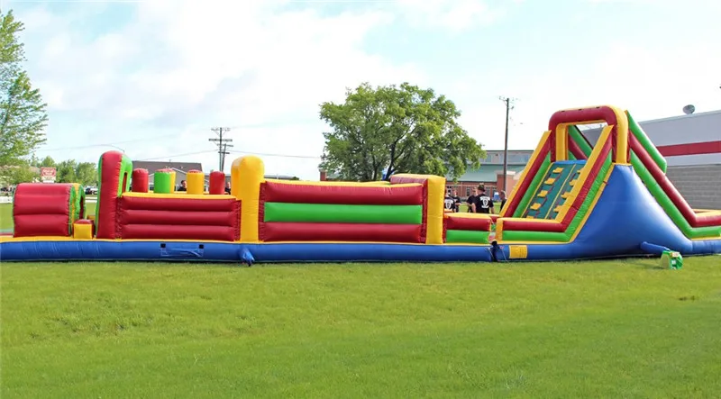 Guangzhou Factory Price Cheap Game Outdoor Race Large Bouncy Castle Crazy Custom Inflatable Run Insane Obstacle Course