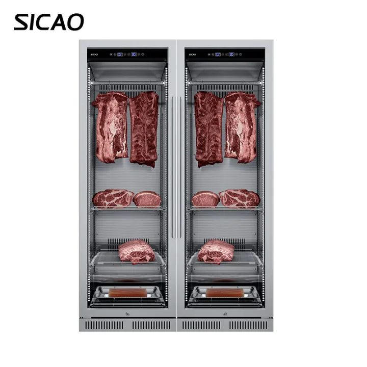 SICAO 380L Home Restaurant Beef Steak Sour Acid dry age cabinet Built In stainless steel Dri Dry Aging Aged  Fridge Refrigerator
