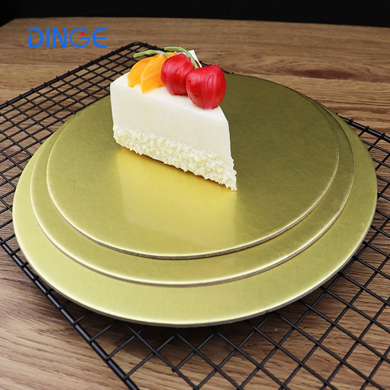 Factory direct wholesale high quality exquisite food grade circle cardboard cake base paperboards round gold cake base tray