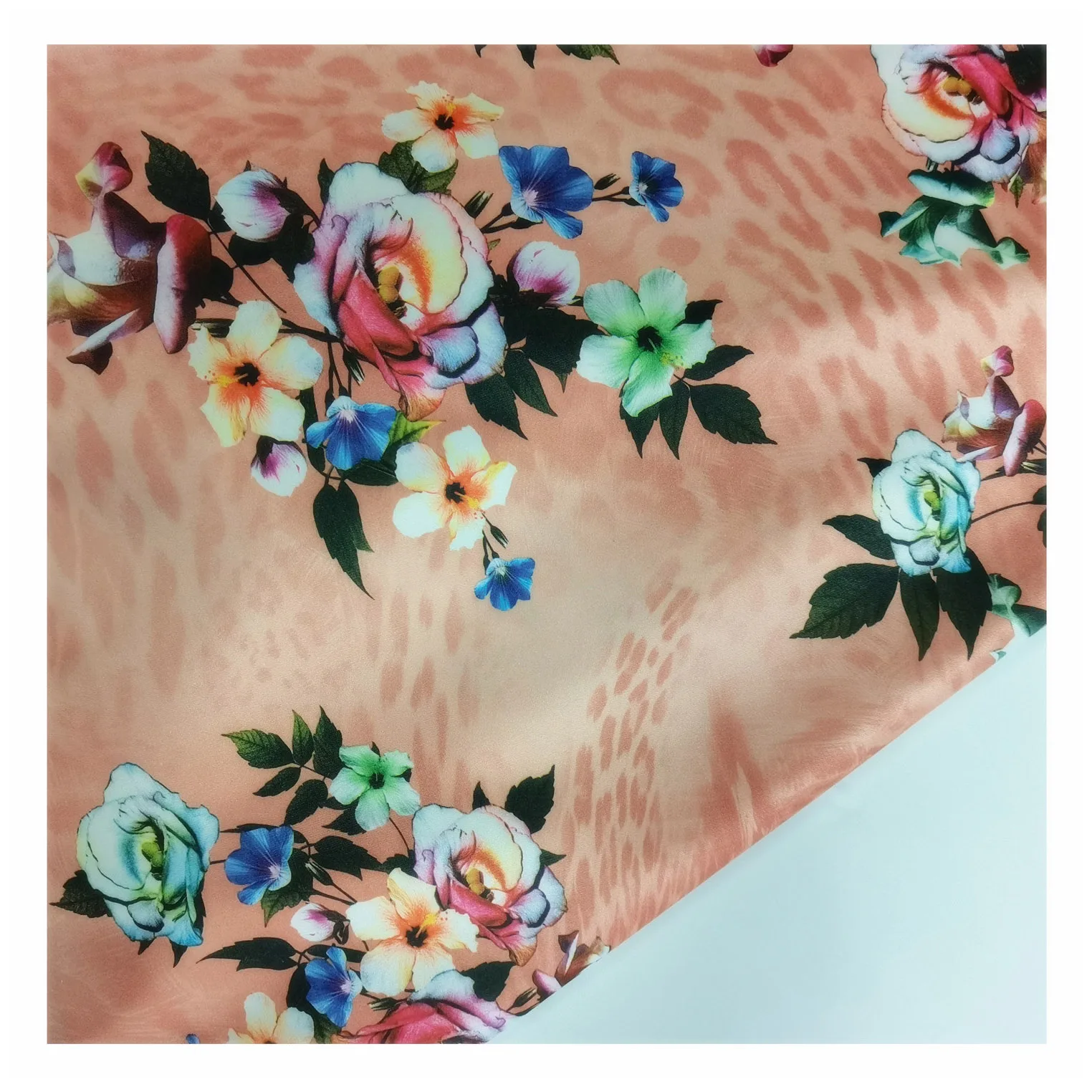 Print Polyester Spandex Satin Fabric Woven Customized Floral Digital Satin Tela Printed Fabric For Dress